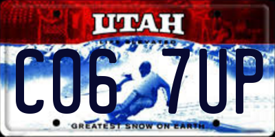 UT license plate C067UP