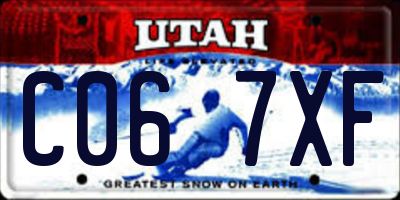 UT license plate C067XF