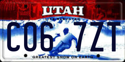 UT license plate C067ZT