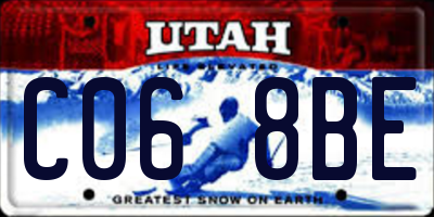 UT license plate C068BE