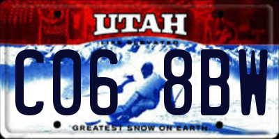 UT license plate C068BW