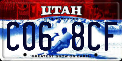 UT license plate C068CF
