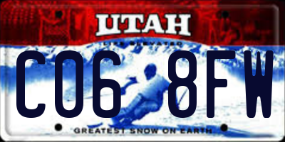 UT license plate C068FW