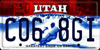 UT license plate C068GI