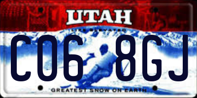 UT license plate C068GJ