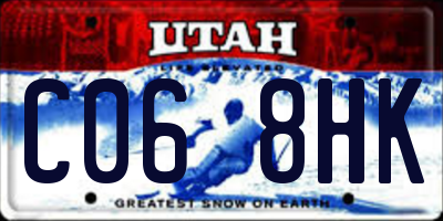 UT license plate C068HK