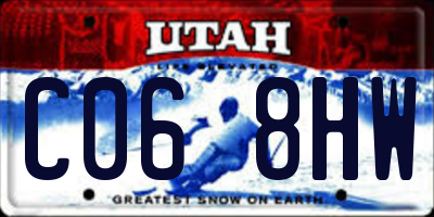 UT license plate C068HW