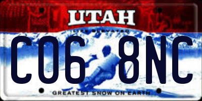 UT license plate C068NC
