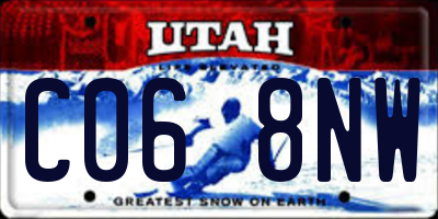 UT license plate C068NW