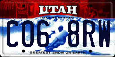 UT license plate C068RW