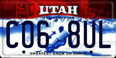 UT license plate C068UL