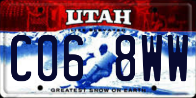 UT license plate C068WW