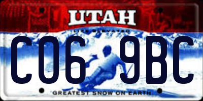 UT license plate C069BC