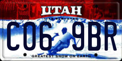 UT license plate C069BR