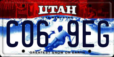 UT license plate C069EG
