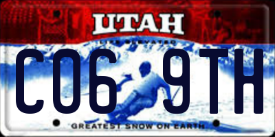 UT license plate C069TH