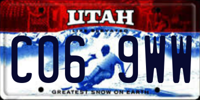 UT license plate C069WW