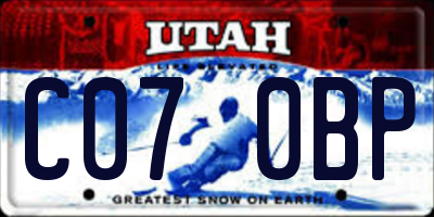 UT license plate C070BP