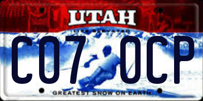 UT license plate C070CP