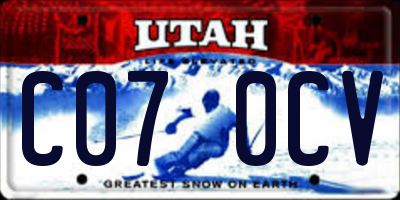 UT license plate C070CV