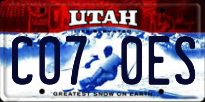 UT license plate C070ES