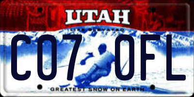 UT license plate C070FL