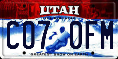 UT license plate C070FM