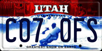 UT license plate C070FS