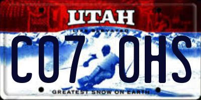 UT license plate C070HS