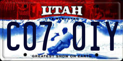 UT license plate C070IY