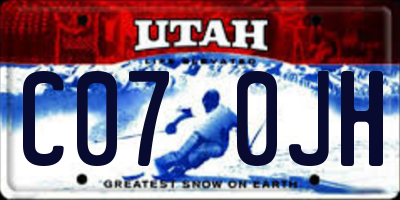UT license plate C070JH