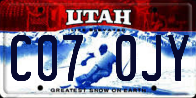 UT license plate C070JY