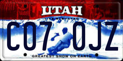UT license plate C070JZ