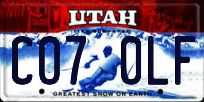UT license plate C070LF