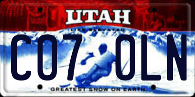 UT license plate C070LN