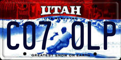 UT license plate C070LP