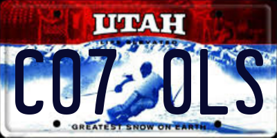 UT license plate C070LS
