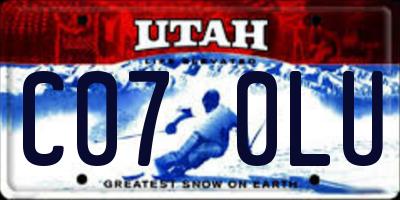 UT license plate C070LU
