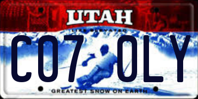 UT license plate C070LY