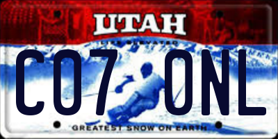 UT license plate C070NL