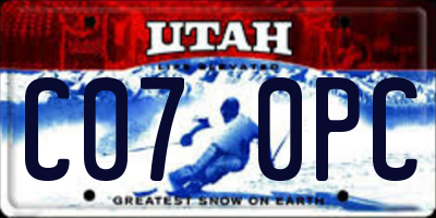 UT license plate C070PC