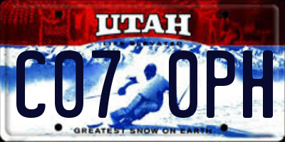 UT license plate C070PH