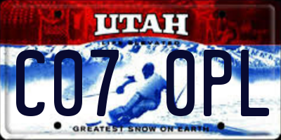 UT license plate C070PL