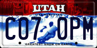 UT license plate C070PM
