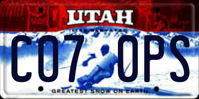 UT license plate C070PS