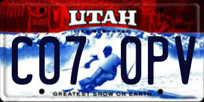 UT license plate C070PV
