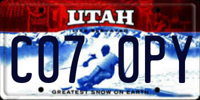 UT license plate C070PY