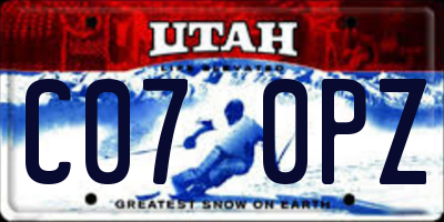 UT license plate C070PZ