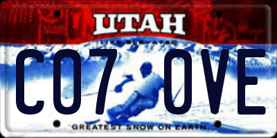 UT license plate C070VE