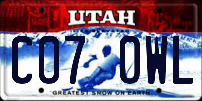 UT license plate C070WL